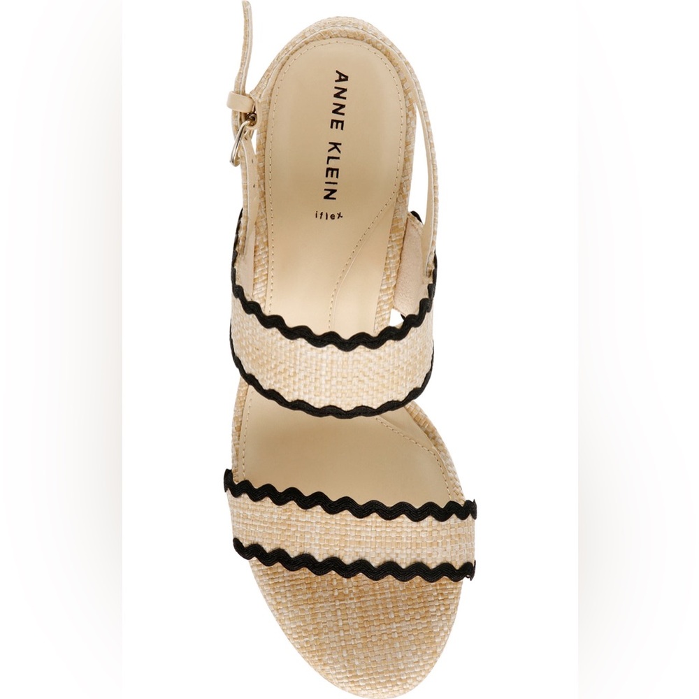 Anne Klein Raine Rickrack Raffia Slingback Sandal 10 - Picture 4 of 11